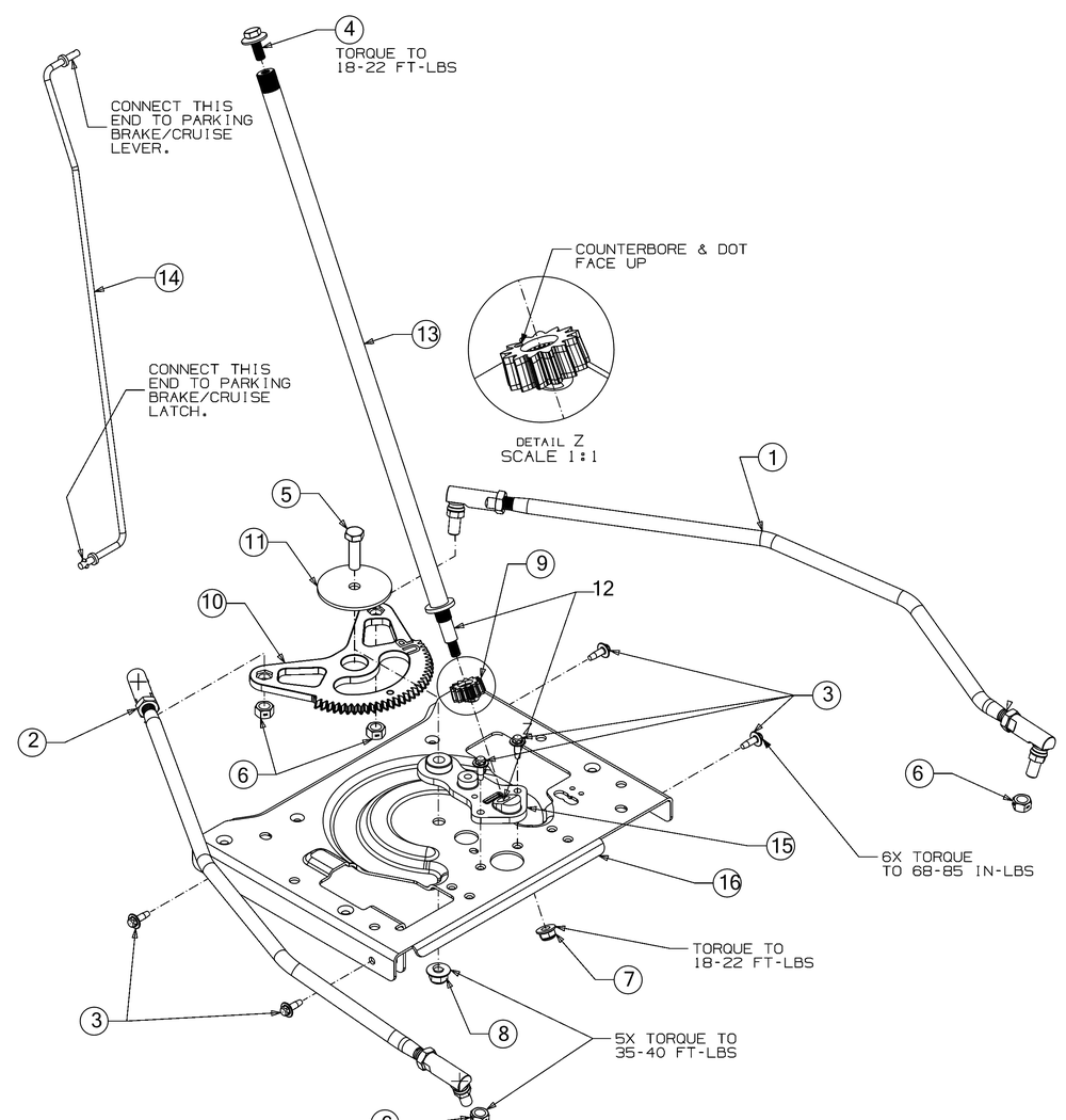 Steering Diagram and Parts List for (13A8A1CS010)(2016) Cub Cadet Lawn Tractor